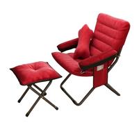 Sillón plegable moderno con altura de asiento ajustable, silla Lar Sto para sala de estar, dormitorio, oficina, balcón (rojo, juego de 4)