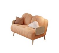 Sillón plegable Sofá cama plegable, silla convertible otomana multifunción, sofá cama con respaldo ajustable en 5 posiciones, diseño que ahorra espacio, for dormitorio, sala de estar(Orange,120cm)