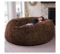 Sillón puf Gigante de Piel sintética, Funda para sofá reclinable Grande, Tumbona Lavable, puf Gigante de Espuma viscoelástica, sin Relleno (marrón Oscuro, 152 cm)
