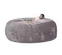 Sillón puf Gigante de Piel sintética para Sala de Estar de Adultos. Funda de sofá Cama Grande, Redonda, Suave y mullida de Piel sintética (sin Relleno).