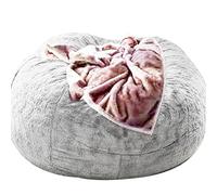 Sillón puf Gigante, Tumbona de Felpa, sillón puf de Almacenamiento, Suave y Mullido, de Pelo sintético, portátil, para Sala de Estar, sofá Cama, Funda, sin Relleno.