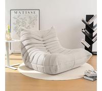 Sillón puf, sofá de espuma sin comprimir de alta gama, sofá de salón suave con funda de tela de gamuza sin brazos para sala de estar, dormitorio, oficina