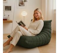 Sillón puff ergonómico semicomprimido con espuma de alta resistencia, funda de ante suave, diseño antideslizante para sala de estar, dormitorio, salón