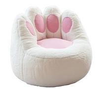 Sillón Puff - Solo Funda - Forma de Pata de Gato - Puff para Guardar Juguetes de Peluche (SIN Relleno) - Funda de Sofá Organizadora de Juguetes de Suave Piel Sintética de Conejo,60x53cm