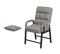 Sillón reclinable con respaldo de ala, chaise lounge interior con brazos, patas de acero modernas y bolsillos de almacenamiento, sofá tapizado ajustable individual para sala de estar, gris claro