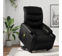 Sillón reclinable de Masaje de pie Cuero Artificial Negro,Sillón reclinable eléctrico con Masaje de vibración para Ancianos Salón, Sillones