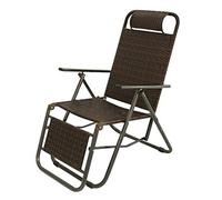 Sillón reclinable de ratán marrón para balcón, Oficina, Patio, Sala de Estar, jardín, césped, Exterior, Plegable, tamaño Grande, máx. 150 kg.