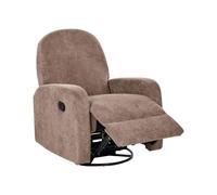 Sillón reclinable de tela giratorio manual sala de estar retro marrón Febe