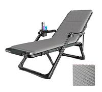 Sillón reclinable ergonómico para exteriores con respaldo acolchado de gravedad cero, soporte para tazas y cojín, cómoda silla reclinable de 180°, silla de sol de tela Teslin de 4 x 4 (color: estilo 9