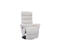 Sillón reclinable giratorio manual de tela chenilla beige NELSON