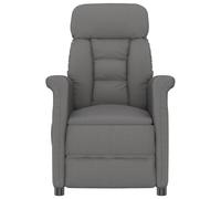 Sillón reclinable gris oscuro de microfibra con reposabrazos acolchados | Microfibra premium, marco de metal, relleno de espuma, asiento de 54 cm, reclinable, diseño moderno