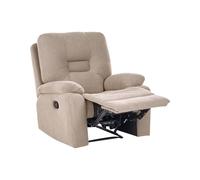 Sillón reclinable manual de tela reposapiés respaldo gris pardo Bergen