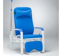 Sillón reclinable médico portátil con cesta de almacenamiento, reposabrazos y poste intravenoso para procedimientos de flebotomía y extracción de sangre