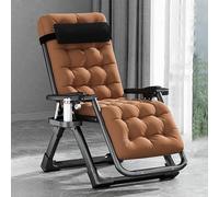 Sillón Reclinable Plegable Tumbonas Plegables Gravedad Cero Silla Gravedad Cero Sillas Jardin Exterior con Portavasos y Reposacabeza Extraíble para Patio Playa Piscina Césped Camping. ( Color : Coffee
