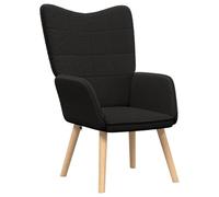 Sillón ergonómico contemporáneo vidaXL en negro con acolchado suave para salas de estar, silla cómoda de interior, tejido de tacto suave y marco de madera duradero para asientos, sillón compacto