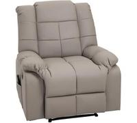 Sillón relax eléctrico con función masaje, polipiel, gris (94x99x99 cm)