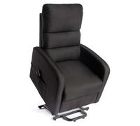 Sillón relax eléctrico confort, elevable reclinable, levanta personas, tela poliester 100% (negro)