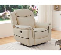 Sillón relax eléctrico de cuero beige ADELIO