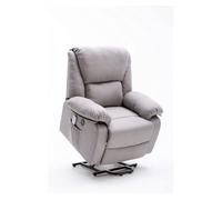 Sillón relax eléctrico masaje miami, elevable reclinable, levanta personas, masaje vibración, calor lumbar, usb, tela microfibra (new gris)
