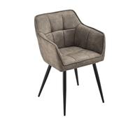 Sillón relax elegante - butaca - 100 % poliéster - 79 x 56 x 54 cm - gris topo [en.casa]