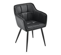 Sillón relax elegante - butaca - piel sintética - 79 x 56 x 54 cm - negro [en.casa]