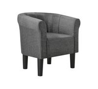 Sillón relax jelgava plástico 100 % poliéster 70x70x58 cm gris oscuro [en.casa]