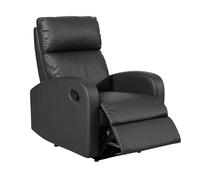 MOMMAHOME® Sillón Relax reclinable, TAVIRA - Sillón Reclinable Manual - Material Piel Sintetica PU/Metal Color Negro, Medidas: Ancho 71 x Profundo 93 x Alto 101 cm