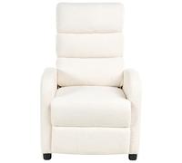 Sillón Retro reclinable Respaldo Ajustable reposapiés tapizado bouclé Blanco Crema Otus