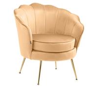 Sillón rosita en terciopelo amarillo 60x74x76 cm