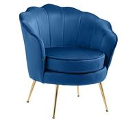 Sillón rosita en terciopelo azul 60x74x76 cm