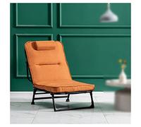Sillón, sillón perezoso, silla cómoda para sala de estar, banco plegable con reposacabezas, 6 posiciones ajustables, mecedora acolchada, silla individual para dormitorio (color: gris oscuro) (naranja)