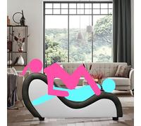 Sillon Tantra Sexual Cama Divan Sofa Parejas Adultos Sexo Posiciones Sexuales y Yoga. Blanco/crema y Negro