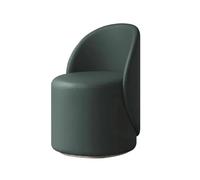 Sillón tapizado con respaldo, adecuado para dormitorio, taburete de maquillaje de departamento pequeño, silla decorativa de poliuretano verde oscuro, adecuada para vestidor y sala de estar