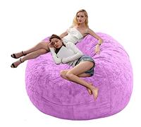 Sillón Tipo puf con Funda de Pelo sintético, Lavable a máquina, sofá Grande y Tumbona Gigante (sin Relleno, Solo la Funda).