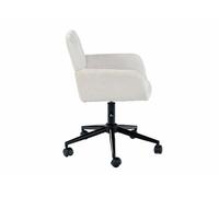 Sillón tocador escandinavo, tela beige, giratorio, altura regulable y 5 ruedas ross kd chenille beige black