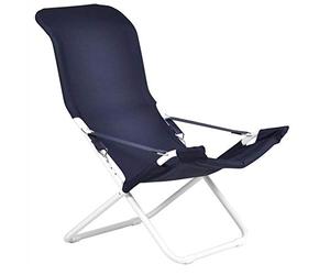 Sillón tumbona fiesta 4 posiciones azul blanco Made in Italy