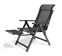 Sillón Tumbona Plegable, 9 Posiciones Ajustable Sillones Reclinables | Con Barra de Apoyo, para Balcón, Terraza, Porche, Jardín, Césped y Piscina Cómodas Sillas Plegables