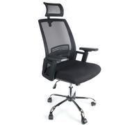 Sillón Volante Ergonómico Base Metálica Respaldo Alto Con Reposacabezas Regulable Regulable En Alt