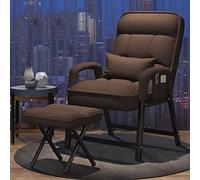 Sillón y reposapiés de Tela cómodos con otomana, Brazos Resistentes, sillón Tipo Club tapizado para Sala de Estar, Dormitorio o Sala de Lectura. Incluye un pequeño obsequio.