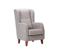 Sillonea- Sillón Estrecho Lisboa, Especial Ancho DE 67 cm, butaca de Estilo Moderno. Sillón Individual Acolchado para salón o Dormitorio. 67x80x107 cm. Tela Antimanchas (Gris, Cerezo)