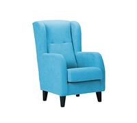 Sillonea- Sillón Estrecho Lisboa, Especial Ancho DE 67 cm, butaca de Estilo Moderno. Sillón Individual Acolchado para salón o Dormitorio. 67x80x107 cm. Tela Antimanchas (Turquesa, Wengué)