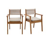 Sillones de jardín en madera maciza y cuerda trenzada (lote de 2) ZEPHYR