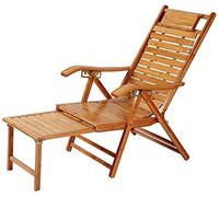 Sillones livianos sillones de jardín reclinables plegables silla solar tumbona cero silla de gravedad de bambú sillas de playa backrest sun cama reclinable con reposapiés ajustable max.200 kg