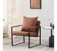 Sillones para El Salón Sillones Relax Tejido Imitación Piel, Impermeable Y Antimanchas, Diseño Ergonómico, Sillon Lectura, para Salón Dormitorio(Brown)
