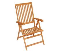 Sillones plegables reclinables con cojines, 8 piezas, teca maciza | Respaldo ajustable 7 posiciones, madera dura teca, plegable, ligera, cojines banda elástica y cuerdas, máximo 110 kg
