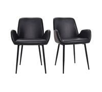 Sillones vintage negros con patas metal negro (lote de 2) TIKA