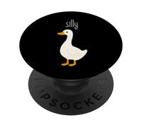 Silly Bird, Funny Cartoon Goose, Playful Animal Pun PopSockets PopGrip Adhesivo