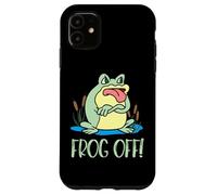 Silly Cartoon Frog Off Grumpy Frog Face Anfibios & Reptiles Carcasa para iPhone 11