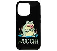 Silly Cartoon Frog Off Grumpy Frog Face Anfibios & Reptiles Carcasa para iPhone 13 Pro