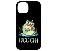 Silly Cartoon Frog Off Grumpy Frog Face Anfibios & Reptiles Carcasa para iPhone 14